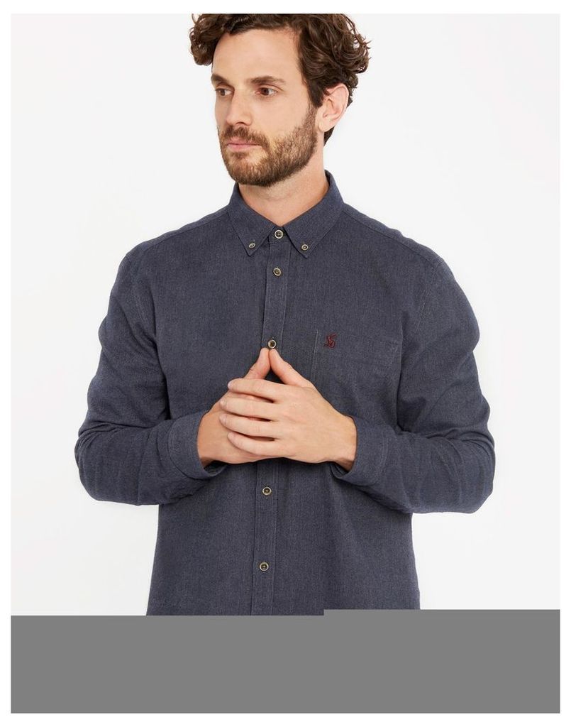 Navy Barbrook Classic Fit Flannel Shirt  Size XL | Joules UK