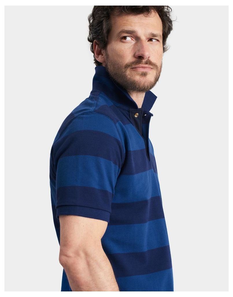Blue Stripe Filbert Classic Fit Polo Shirt  Size S | Joules UK