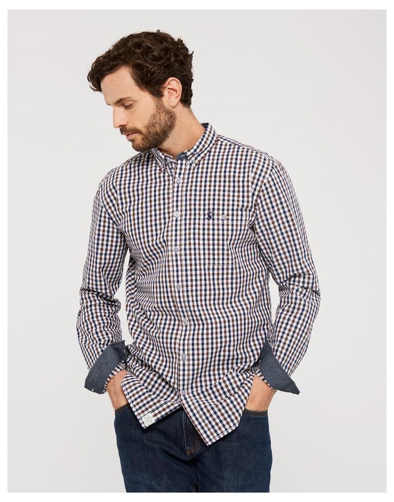 Midnight Gingham Hewney Classic Fit Shirt  Size XXL | Joules UK