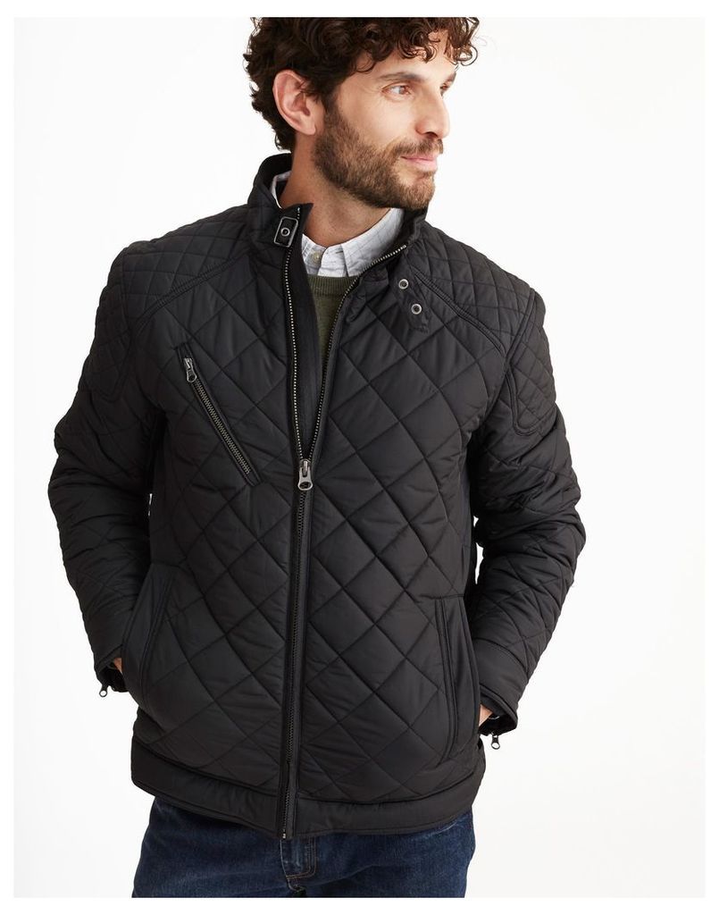 Black Myers Quilted Biker-Style Style Jacket