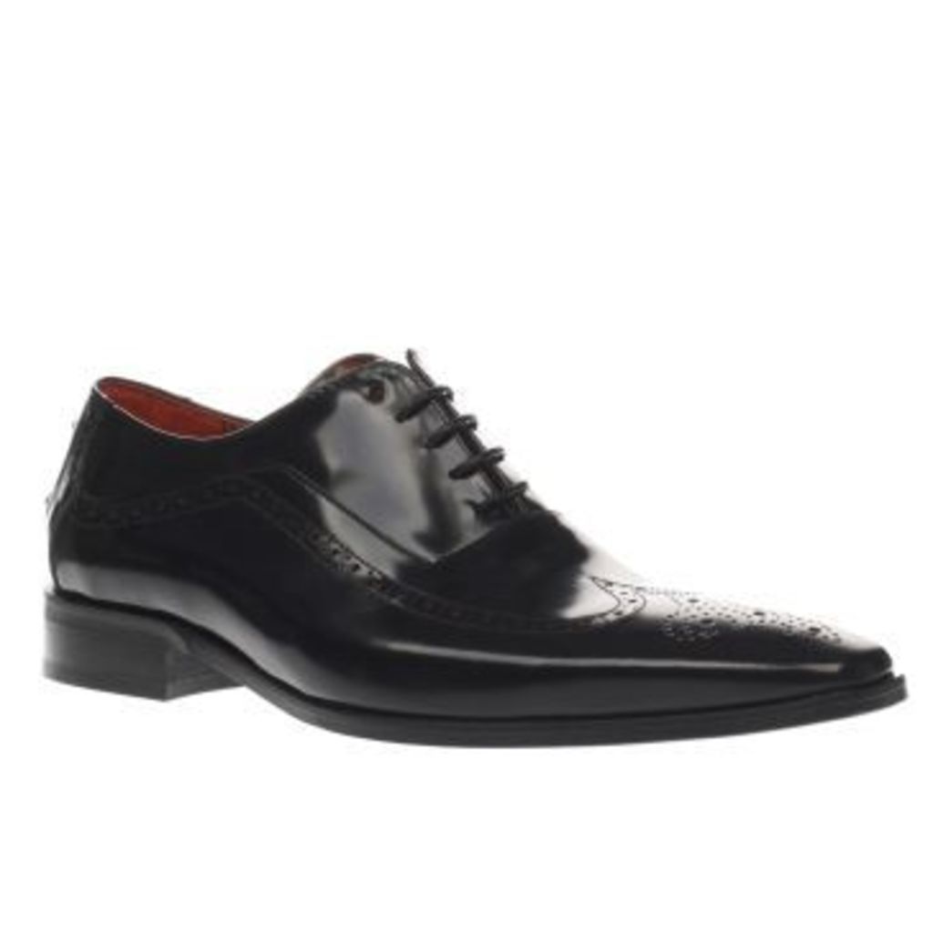 Jeffery West Black Escobar Wing Punch Oxford Mens Shoes