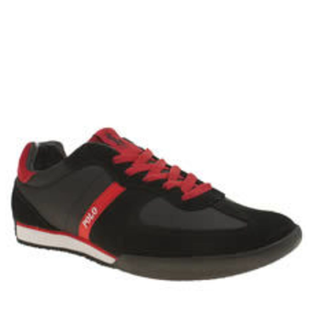 Polo Ralph Lauren Black & Red Jacory Mens Trainers