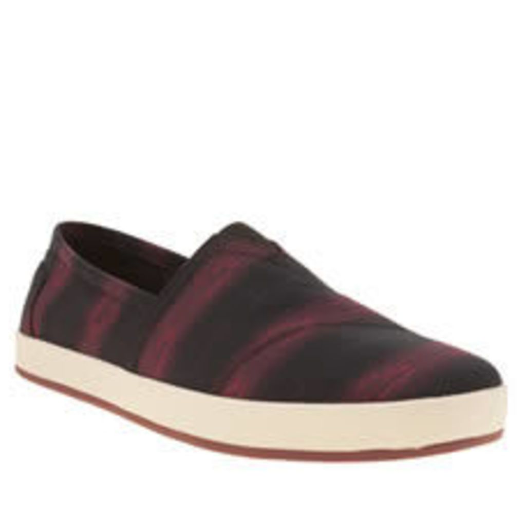 Toms Black & Red Cultural Stripe Avalon Slip On Mens Shoes