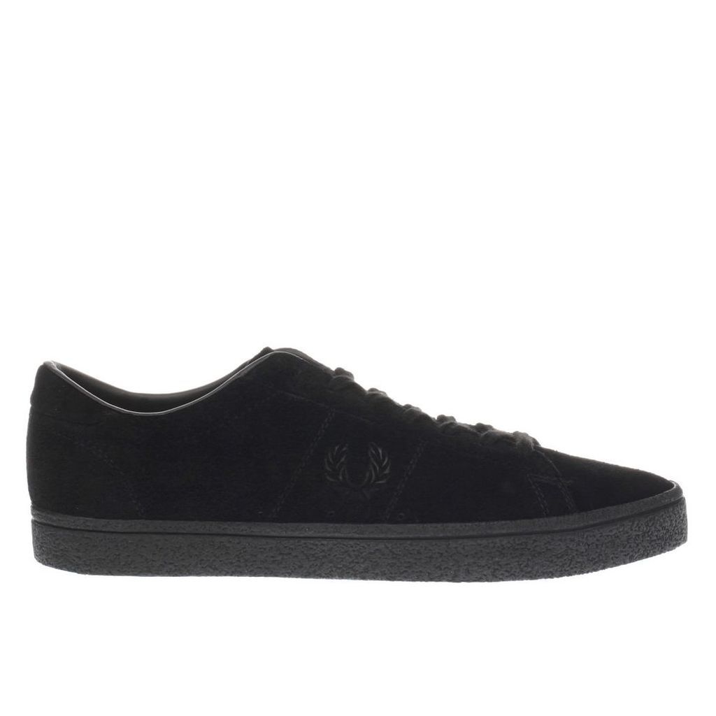 fred perry black spencer suede crepe trainers