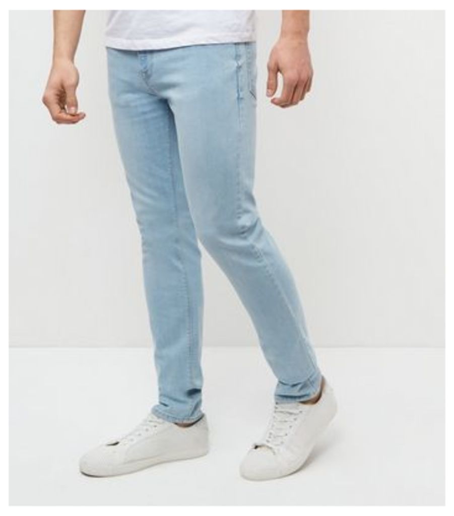 Pale Blue Bleached Skinny Jeans