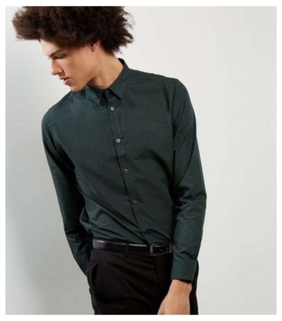 Dark Green Cross Dye Long Sleeve Shirt