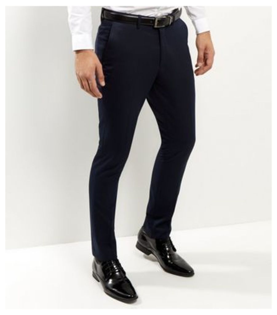 Navy Slim Fit Suit Trousers