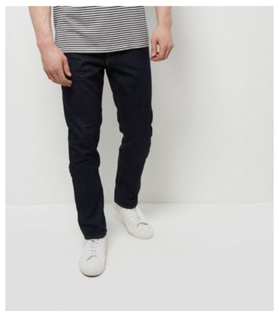 Navy Rinse Washed Slim Fit Jeans