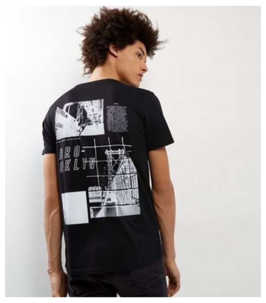 Black Brooklyn Graphic Print Back T-shirt