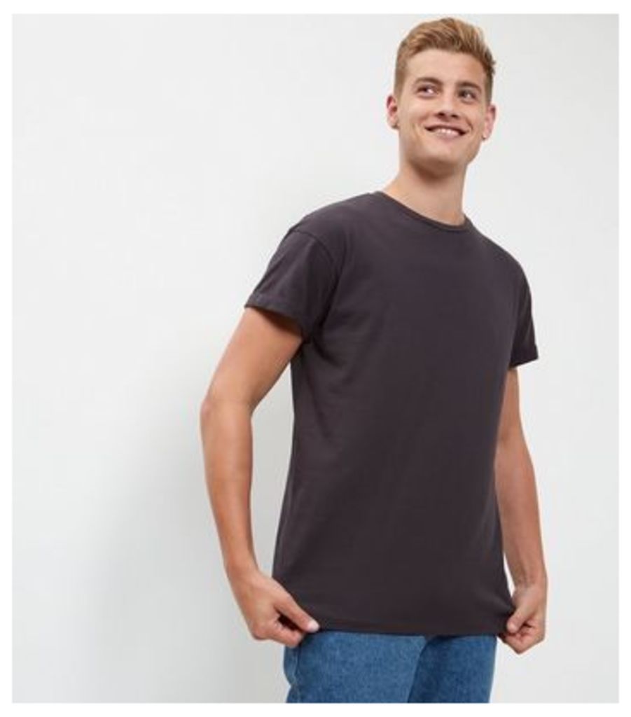 Dark Grey Roll Sleeve T-Shirt