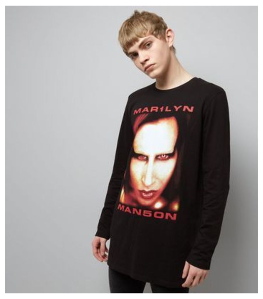 Black Marilyn Manson Longline T-Shirt