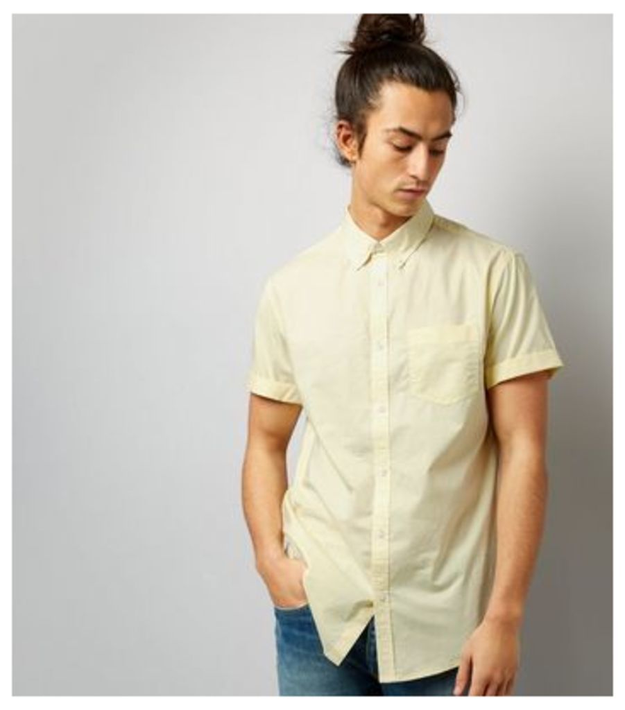 Yellow Cotton Short Sleeve Shirt