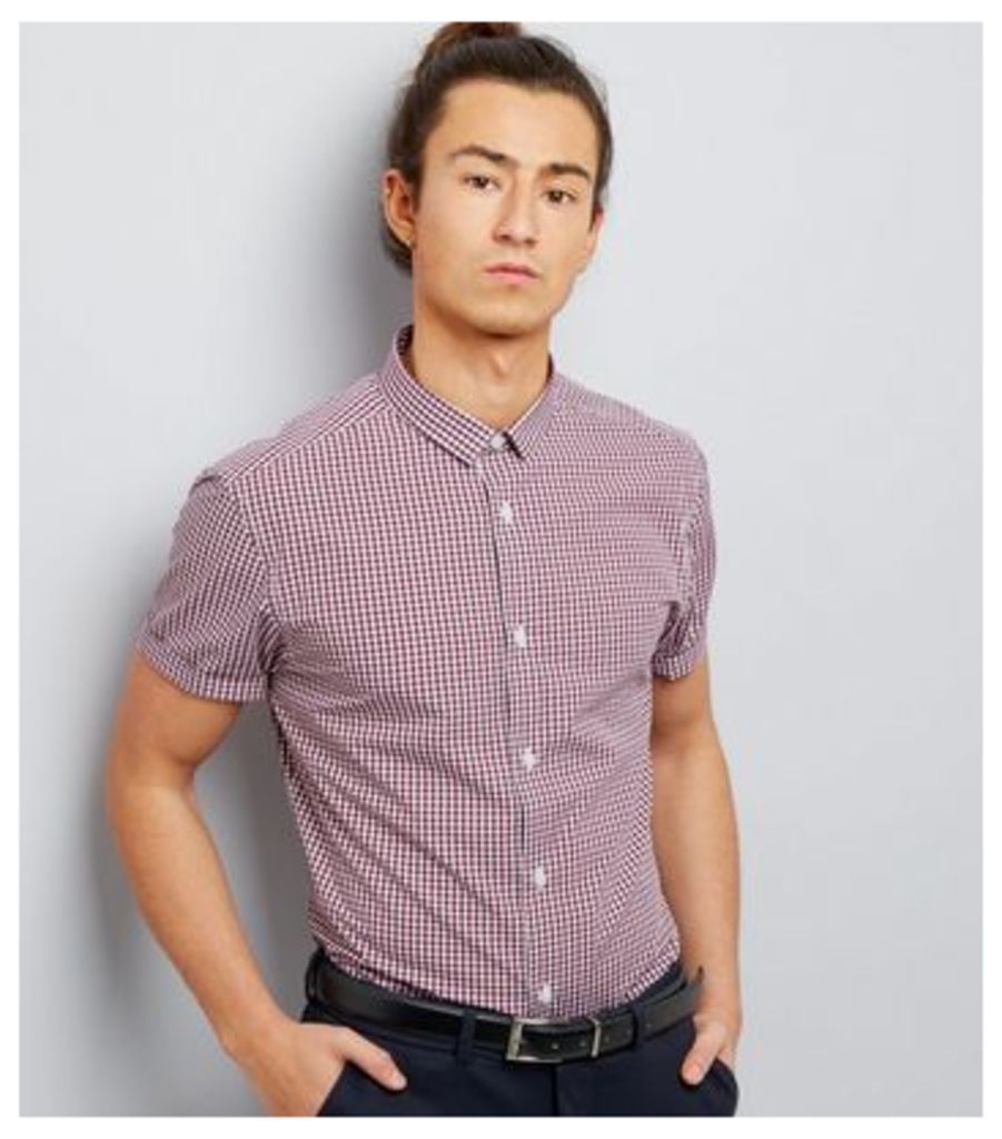 Red Gingham Short Sleeve Shirt New Look