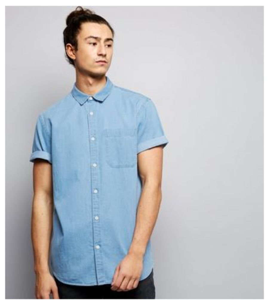 Blue Short Sleeve Denim Shirt New Look