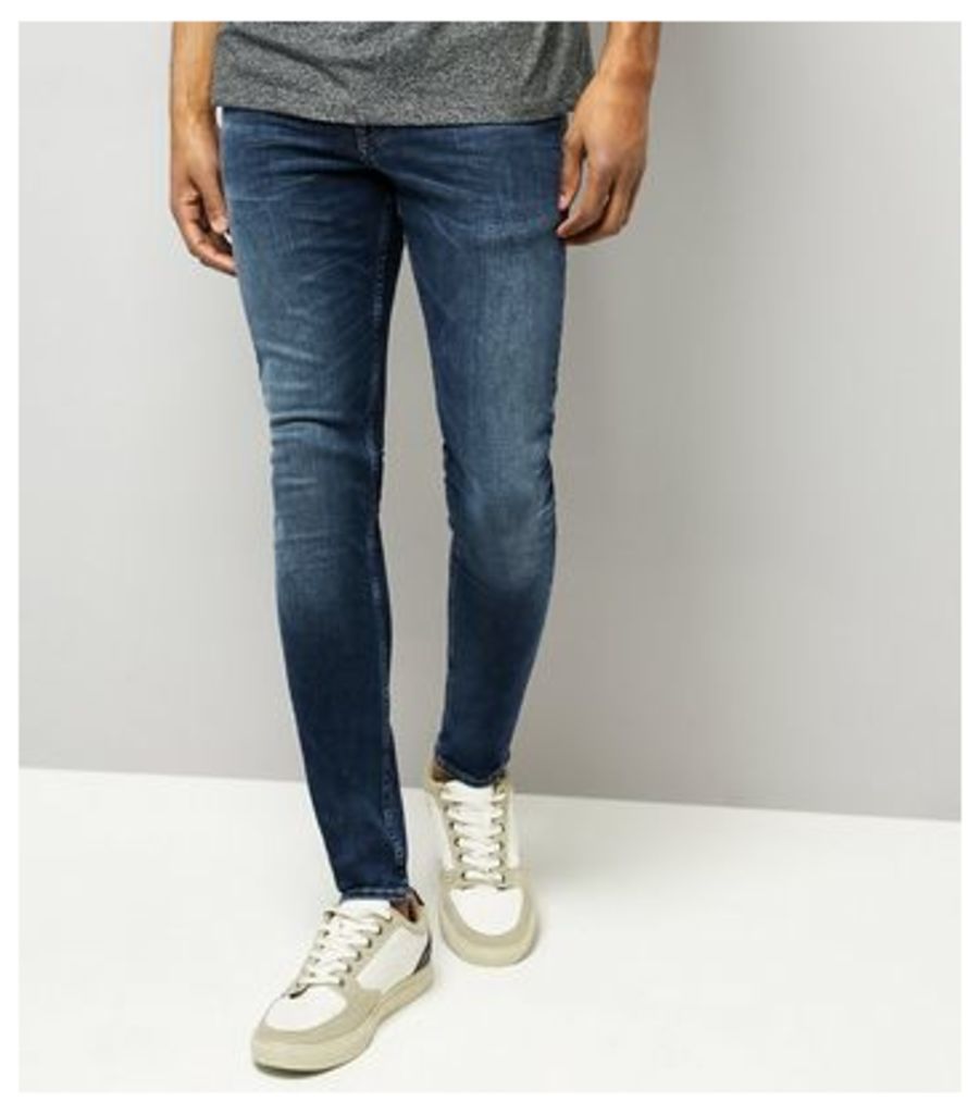Blue Washed Skinny Stretch Jeans New Look