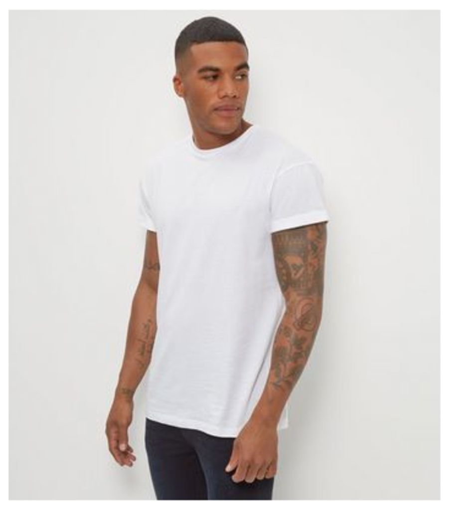 White Roll Sleeve T-Shirt