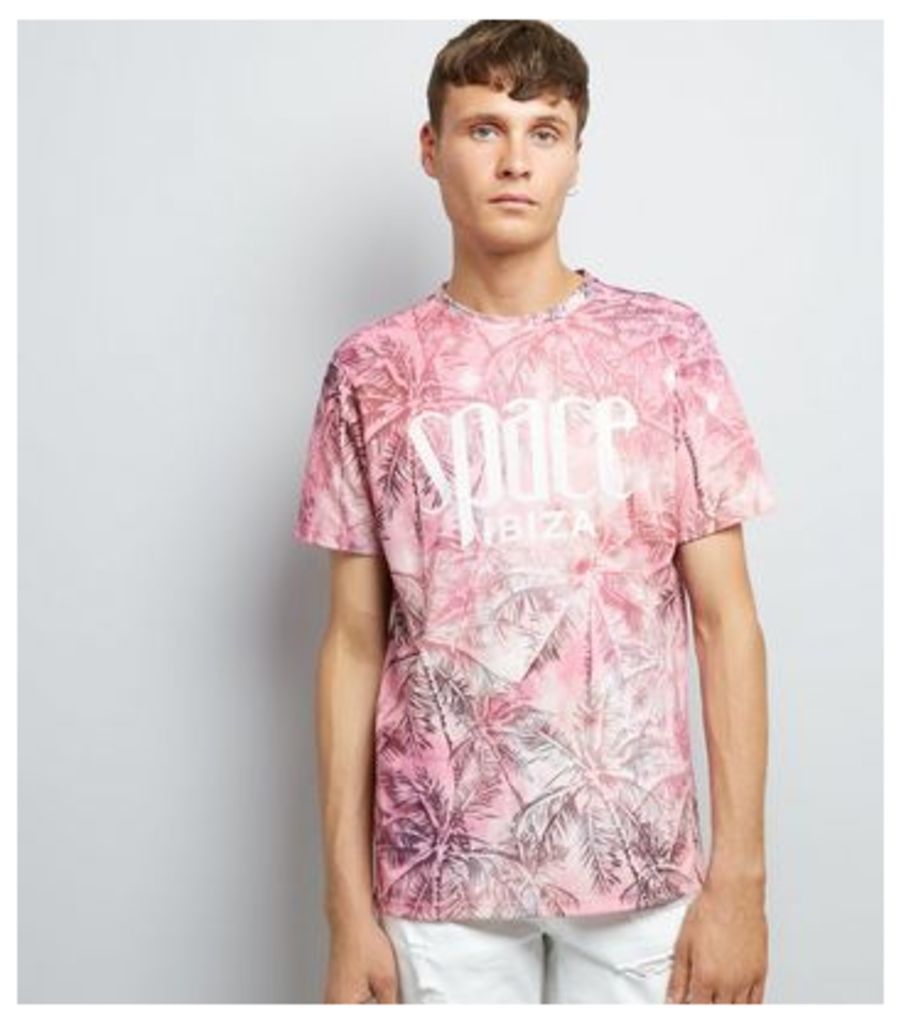 Pink Ibiza Palm Tree Print T-Shirt New Look
