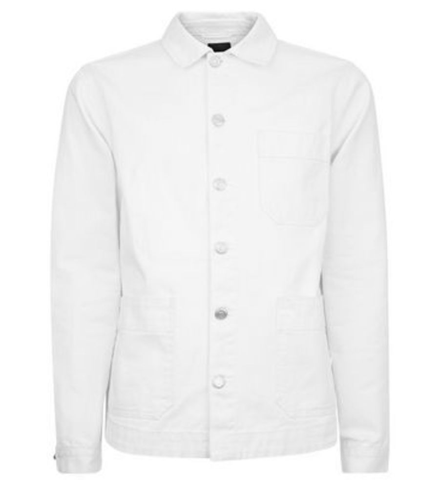 White Denim Worker Jacket New Look