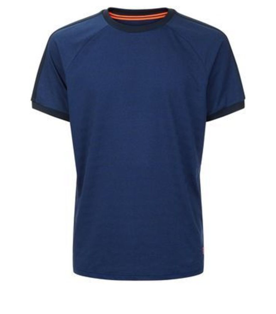 Blue Stripe Jacquard Sports T-Shirt New Look