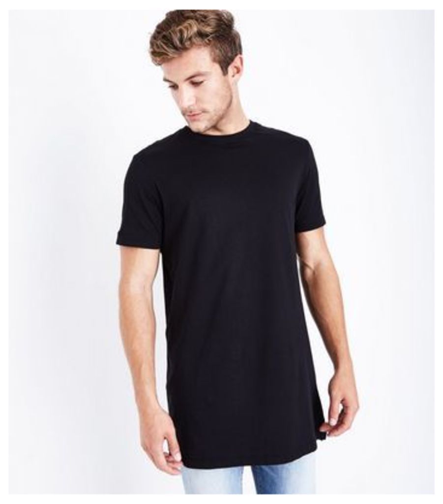 Black Longline T-Shirt New Look