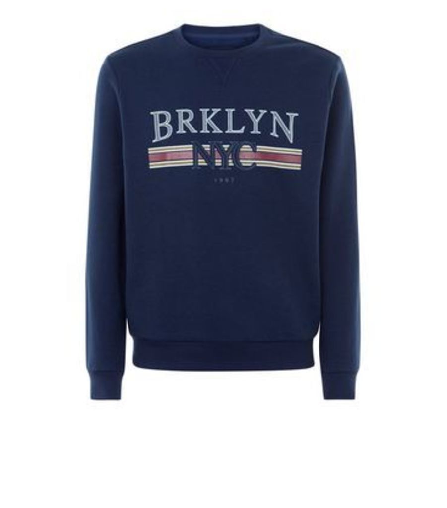 Blue NYC Print Front Sweatshirt New Look