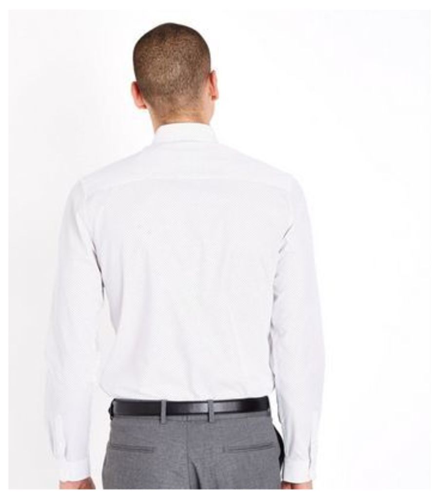 White Pin Dot Print Long Sleeve Shirt New Look