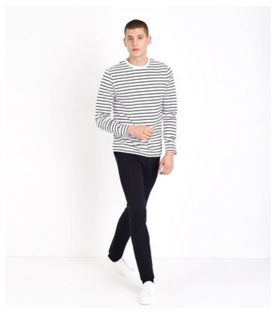 Black Stripe Long Sleeve T-Shirt New Look