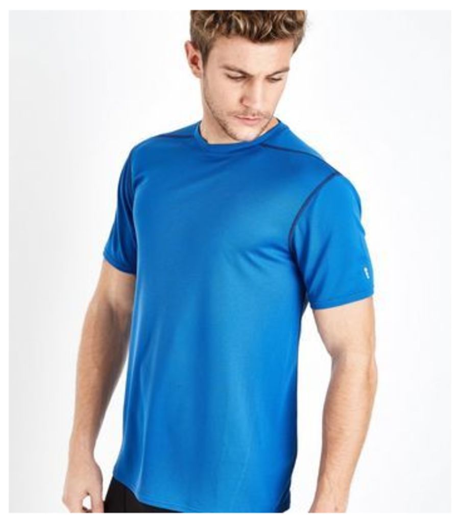 Bright Blue Mesh Short Sleeve Sports T-Shirt New Look