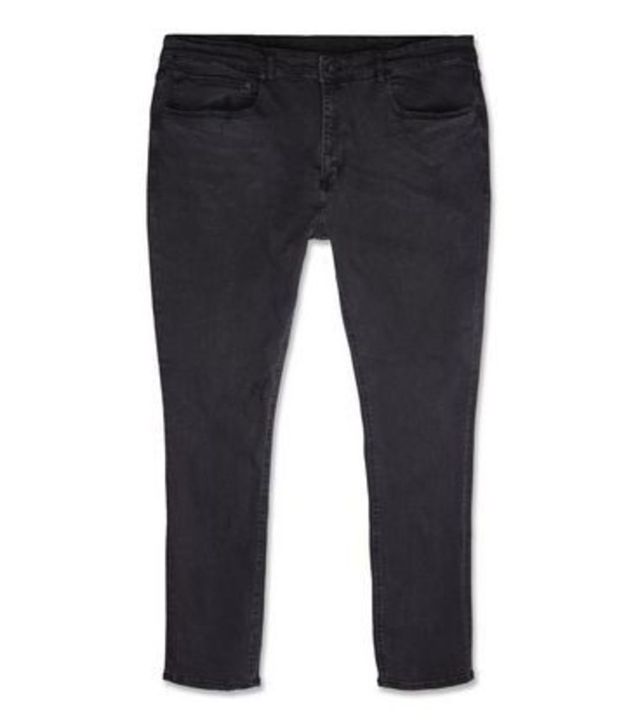 Plus Size Black Washed Skinny Stretch Jeans New Look
