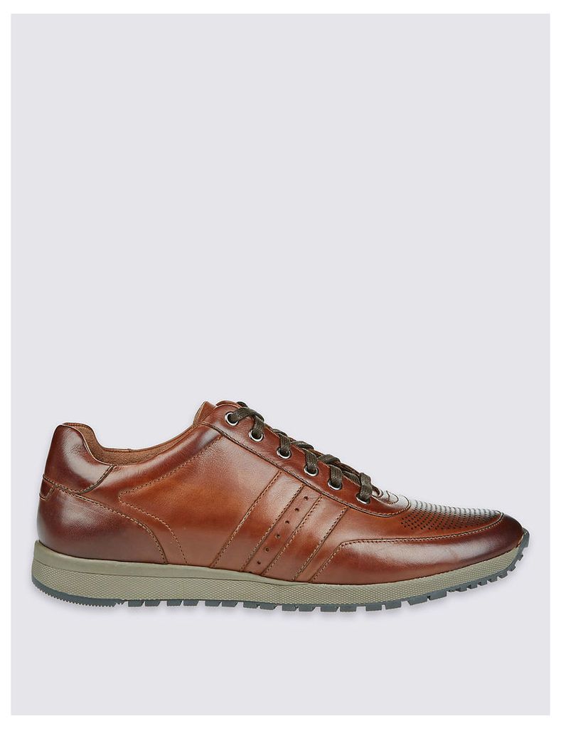 M&S Collection Leather Lace-up Trainers