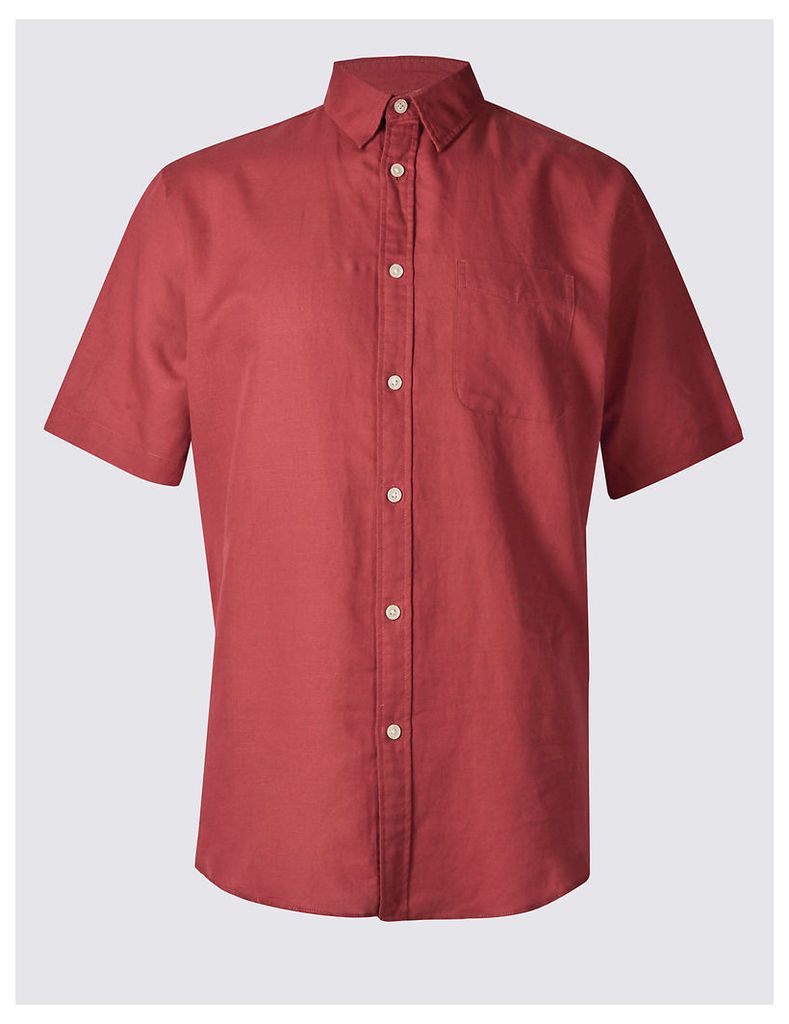 M&S Collection Linen Blend Shirt with Pocket