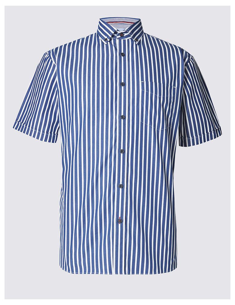 Blue Harbour Pure Cotton Striped Shirt with Pocket
