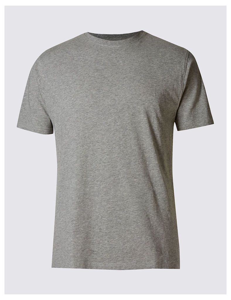 M&S Collection Slim Fit Pure Cotton Crew Neck T-Shirt