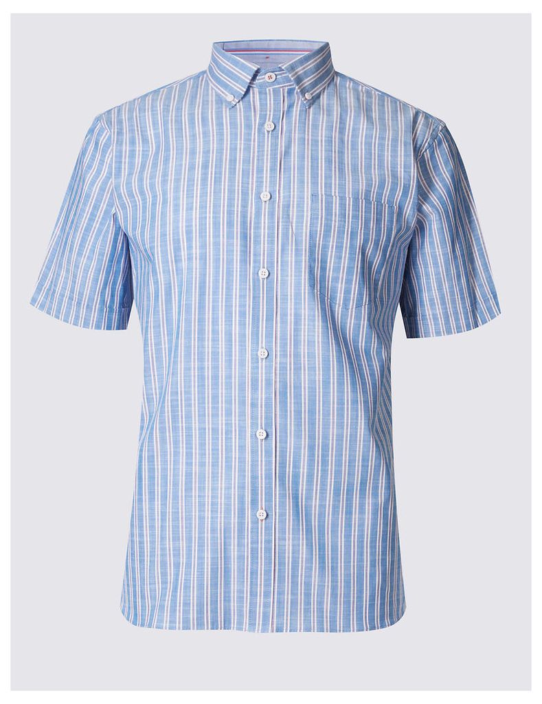 Blue Harbour Pure Cotton Striped Shirt with Pocket