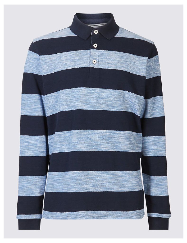 Blue Harbour Pure Cotton Striped Rugby Top