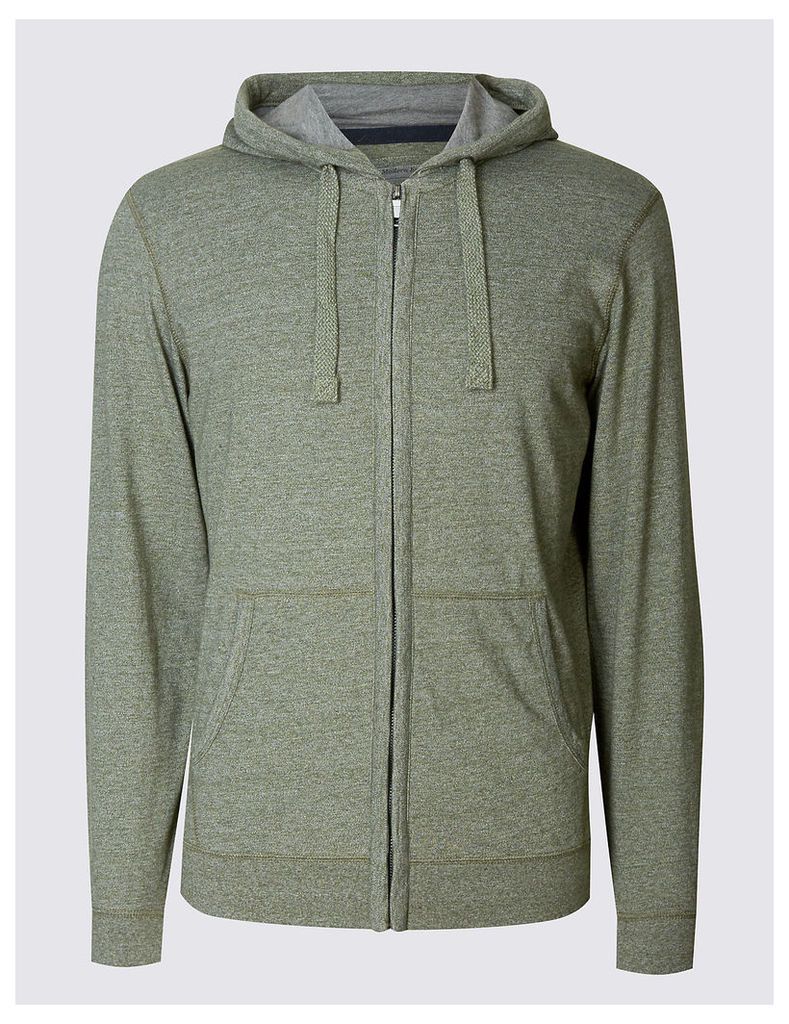 M&S Collection Cotton Rich Textured Hooded Top