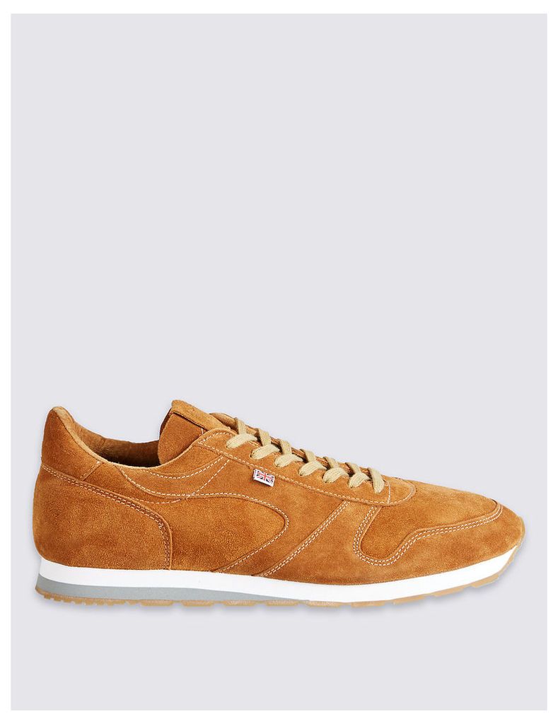 Best of British for M&S Collection Seoul 88 Tan Suede Trainers