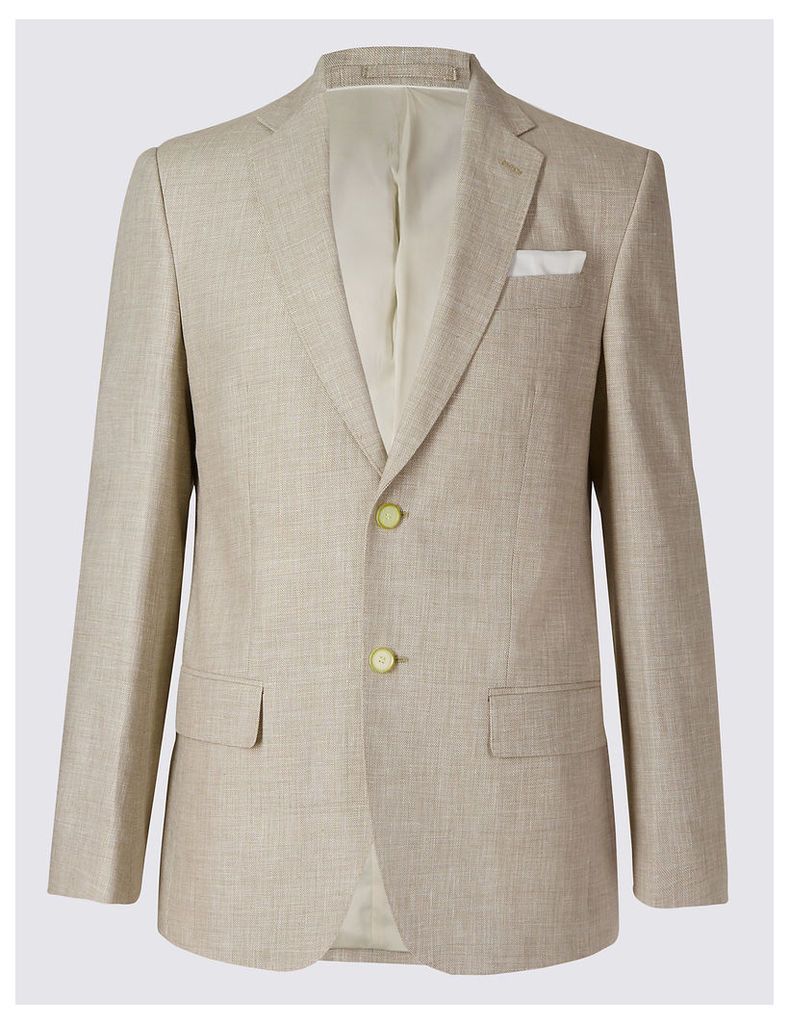 M&S Collection Linen Miracle Regular Fit Jacket
