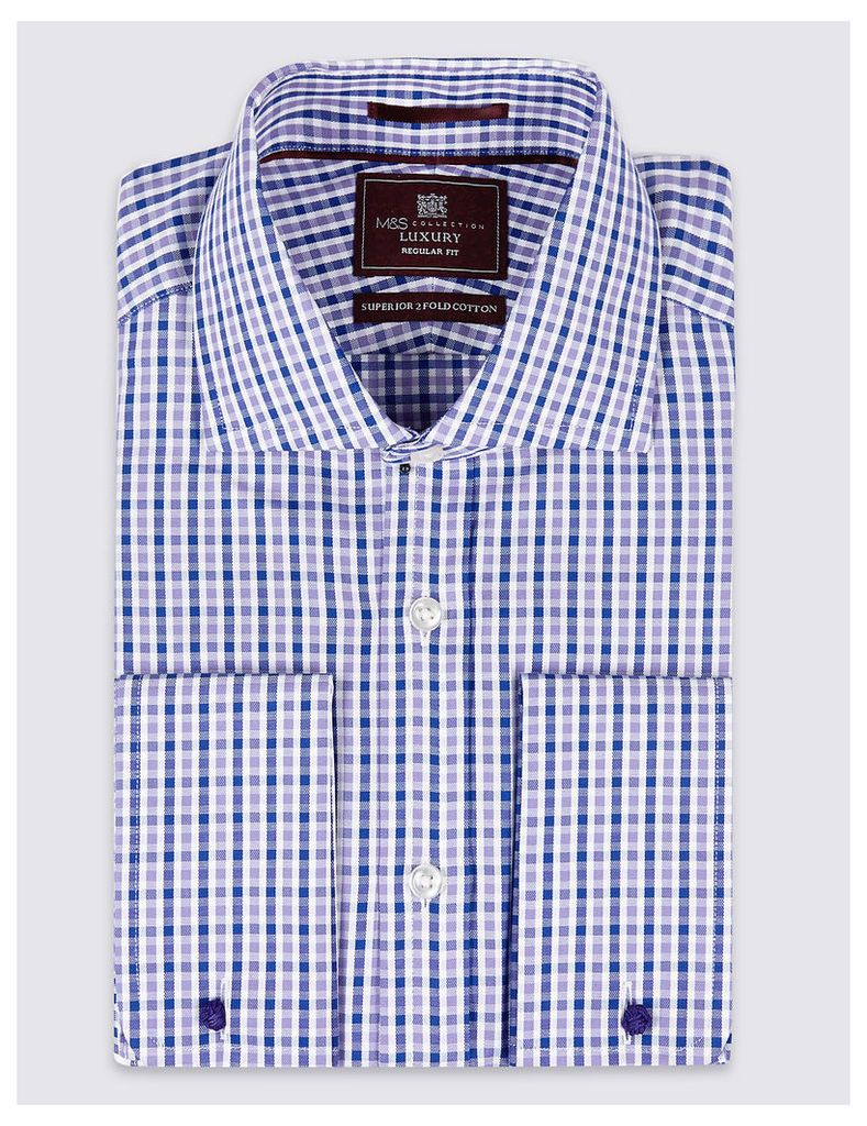 M&S Collection Luxury Pure Cotton Checked Shirt