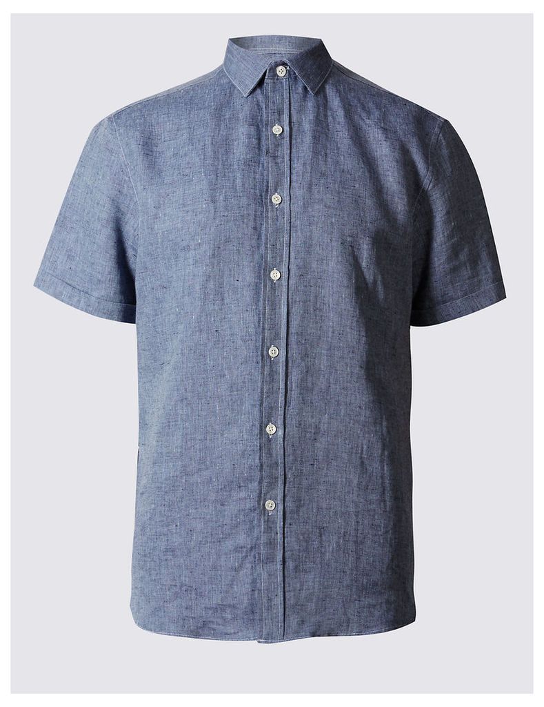 Best of British for M&S Collection Irish Linen Short Sleeve Shirt