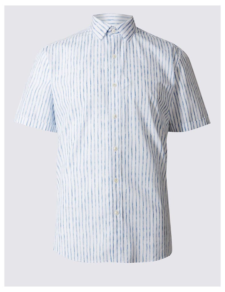 Best of British for M&S Collection Printed Cotton Short Sleeve Shirt