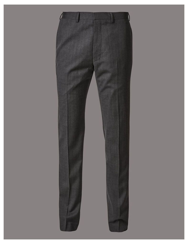 Autograph Big & Tall Grey Tailored Fit Wool Trousers