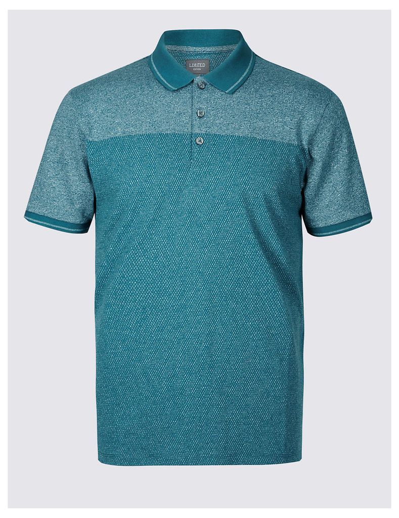 Limited Edition Cotton Blend Textured Polo Shirt
