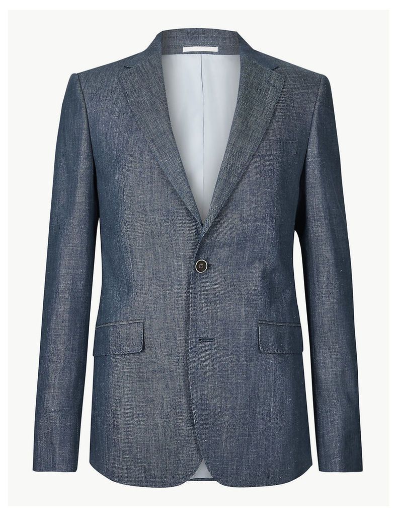 M&S Collection Slim Fit Linen Miracle Jacket