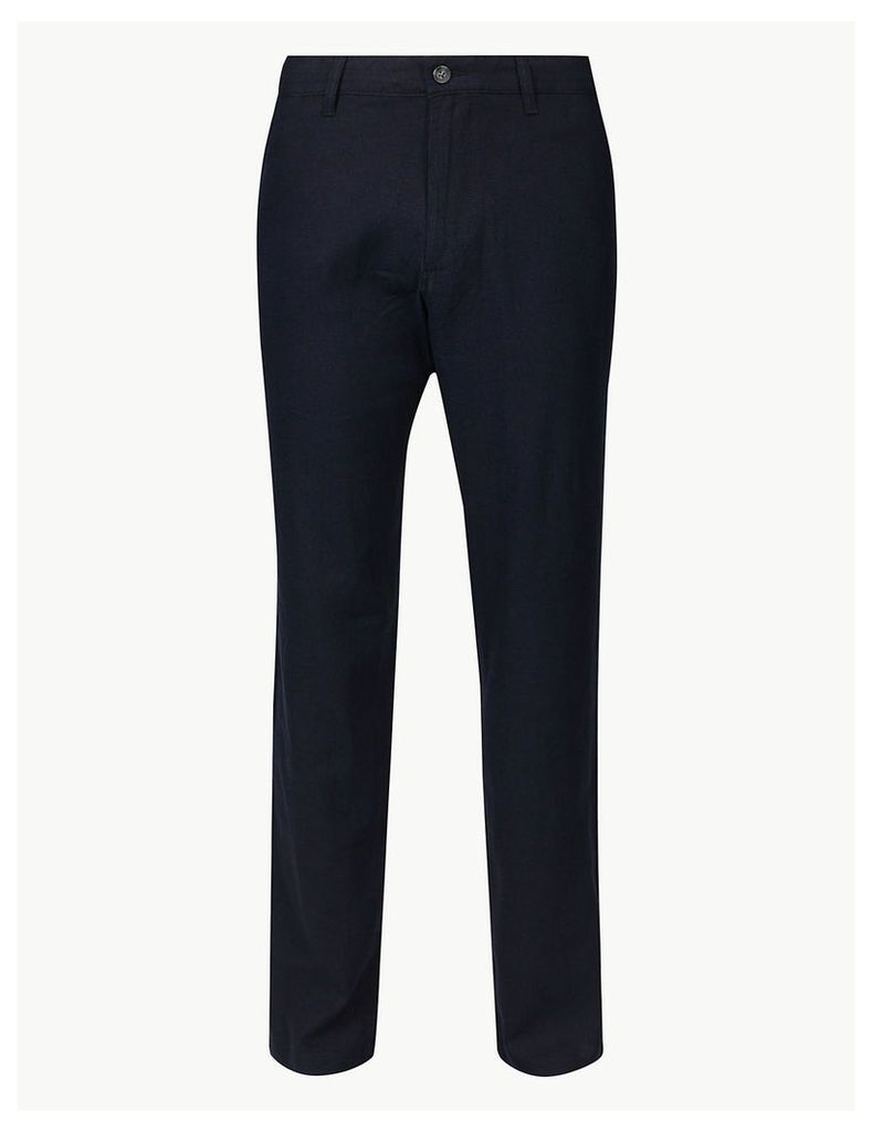 M&S Collection Big & Tall Linen Rich Trousers