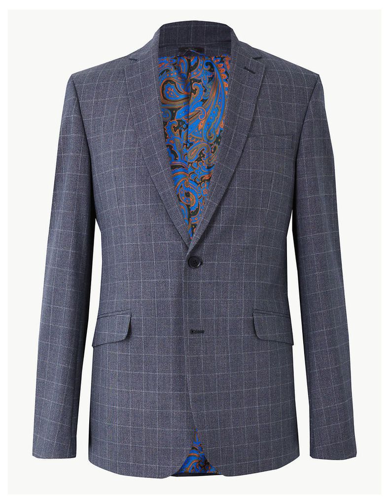 M&S Collection Checked Slim Fit Jacket
