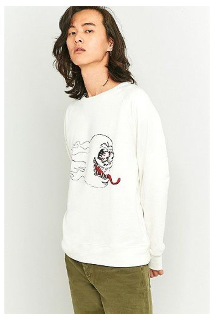 Cheap Monday Hot Skull Crewneck Sweatshirt, Ivory