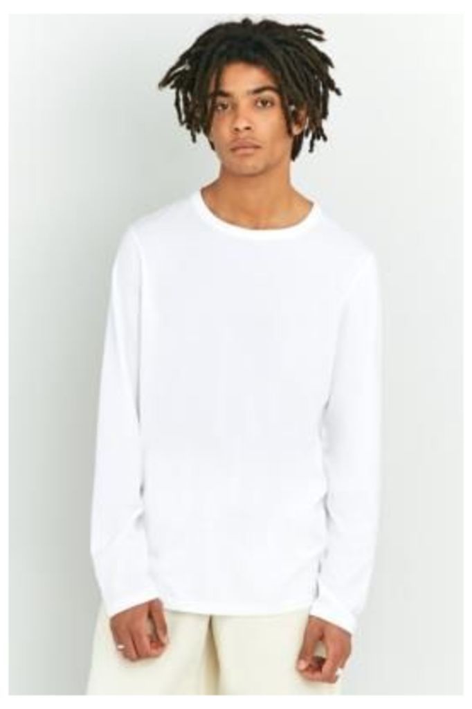 UO Long-Sleeve White Crewneck T-shirt, WHITE