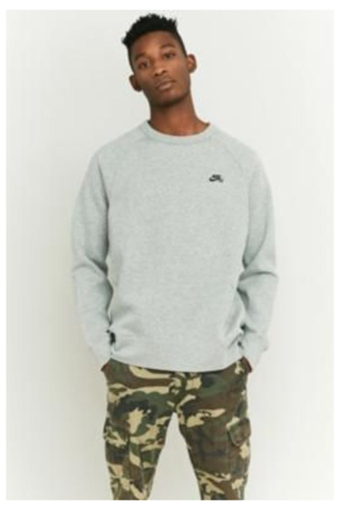 Nike SB Grey Icon Fleece Sweatshirt, GREY
