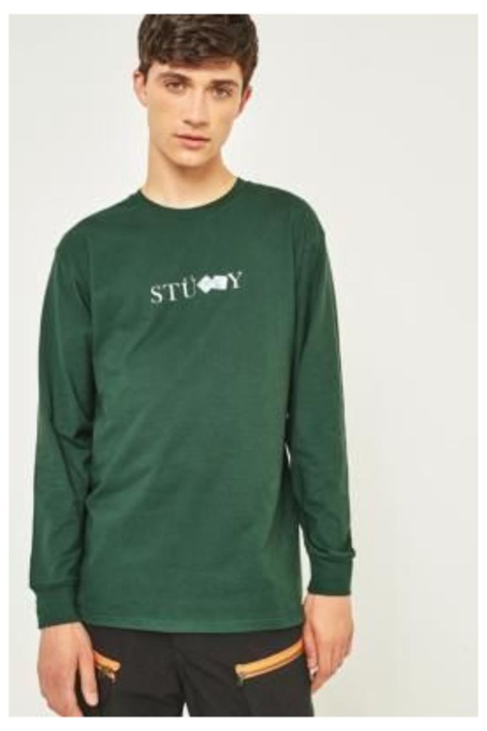 Stussy Prism Dice Dark Forest Long-Sleeve T-shirt, Olive